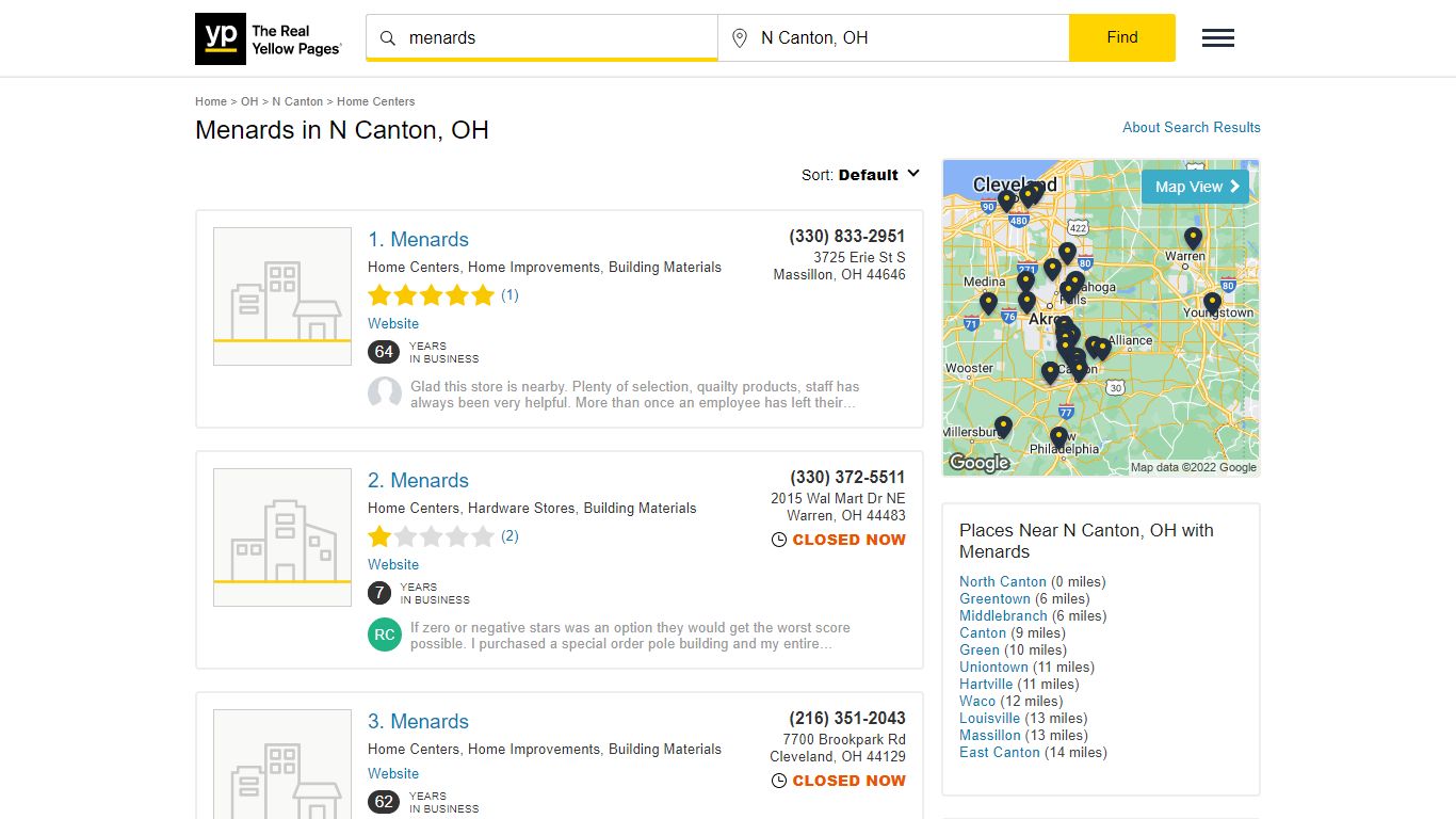 Menards Locations & Hours Near N Canton, OH - YP.com